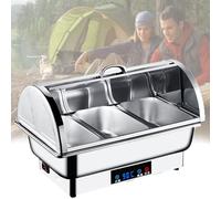 Chafing Dish Buffet Heater, 9L Electric Food Warming Stove, Adjustable Temp 50-90℃, Smart Touch Screen, for Cafeteria, Weddings, Family Gatherings