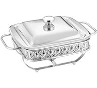 Chafing Dish Buffet Set, 1.8L Food Heating Container with Lid, Buffet Warmer for Parties and Buffets, High Grade Stainless Steel, Ideal for Outdoor Events