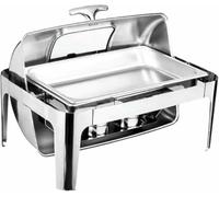 Chafing Dish-Buffet Set, 9 L, Isolated Heater, Rectangular Heater With A Visible Rolltop, Dining Tray, Water/fuel Shelf For Weddings, Parties, Banquets, Food,one