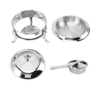 Chafing Dish Buffet Set Round Buffet Warmer with Lid Stainless Steel Fuel Heating Portable Catering Server for Wedding Banquet (18cm)