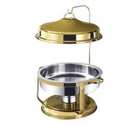 Chafing Dish Buffet Set Round Large Capacity 9L Hanging Type Chafing Dish Buffet Set With Hammered Hanging Silver And Golden Buffet Stove Chafer (Gold)