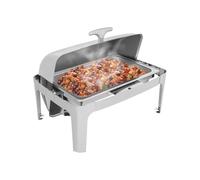 Chafing Dish Catering Food Holder Stainless Steel Plate For Buffets Hotels Weddings Rectangle Food Warmer Kit With Top Lid Flipped 90° Or 180° Heat And Cold Insulation Load 100kg