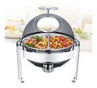 Chafing Dish, Food Warmers for Parties and Buffets, Round Buffet rs and Warmers for Keeping Food Being Fresh and Delicious, 6L - Alcohol Heating,GN 1/2