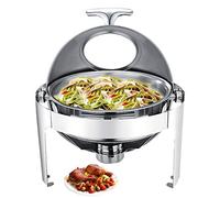 Chafing Dish, Food Warmers for Parties and Buffets, Round Buffet rs and Warmers for Keeping Food Being Fresh and Delicious, 6L - Alcohol Heating,GN 1/1
