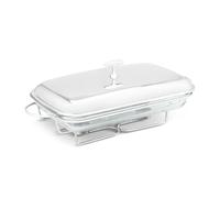 Chafing Dish Glass Stainless Steal Food Warmer 3 L Chaffing Holder Buffet Server Soup Warmer for Parties Portable