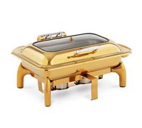 Royal Catering Chafing Dish - GN 1/1-9 l - 2 fuel containers - with viewing window - Royal Catering Rechaud Dish warmer Buffet chafing dish Commercial food warmer