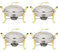 Chafing Dish Set, Full Size Stainless Steel Buffet Server with Lid & Fuel Holders, 3 Pack for Catering Party Wedding Dinner Food Warmer