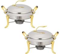 Chafing Dish Set, Full Size Stainless Steel Buffet Server with Lid & Fuel Holders, 3 Pack for Catering Party Wedding Dinner Food Warmer