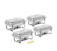 Chafing Dish set of 4 GN 1/1 4 x 7.5 l 2 Fuel Containers Royal Catering - Chafing Dishes by Metallic silver