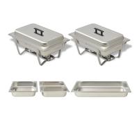 Chafing Dish Set Stainless Steel 2-Piece GN1/1 605x360x300mm Silver Commercial