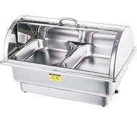 Chafing Dish Set, Stainless Steel Roll Top Buffet Server with Warming Tray, Food Warmers for Parties and Catered Events, Full Size with 1/2 Inserts