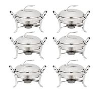 Chafing Dish Set - Stainless Steel Round Buffet Server with Pans, Lids and Fuel Holders for Catering, Weddings, Party Food Warmer