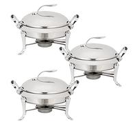 Chafing Dish Set - Stainless Steel Round Buffet Server with Pans, Lids and Fuel Holders for Catering, Weddings, Party Food Warmer