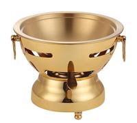Chafing Dish Small Hot Pot Camping Pot Single Person Small Hotpot Traditional Portable for Kitchen Countertop Hiking Party(Gold,Light)