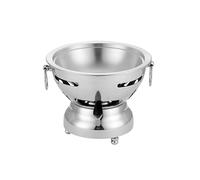 Chafing Dish Small Hot Pot Camping Pot Single Person Small Hotpot Traditional Portable for Kitchen Countertop Hiking Party(Silver,Dark)