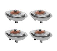 Chafing Dishes 4pcs, Stainless Steel Buffet Dish, 4L Food Warmer Buffet Server Oval Chafing Dish Set with Lid, Commercial Grade Chafer Pan Tray, 34.5*24.5*17.5cm, Max4kg, for Party Event Buffet Picnic