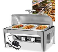 Chafing Dishes Set, 400W Electric Buffet Warmer, 9L Rectangular Catering Set with Removable Warming Trays for Parties and Events, Ideal for Serving Hot Food
