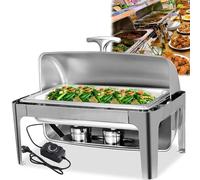 Chafing Dishes Set, 400W Electric Buffet Warmer, 9L Rectangular Catering Set with Removable Warming Trays for Parties and Events, Ideal for Serving Hot Food