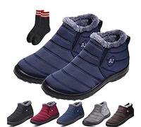 Chagoo Boojoy Winter Boots, Womens Snow Boots Waterproof Anti-Slip Warm Fur Lined (37, Dark Blue)