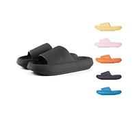Chagoo Cloud Sliders for Women and Men Non-Slip Quick Dry Shower Pillow Slippers, Cozislides Original Super Soft Home Slippers (Black, 9.5/10 UK)