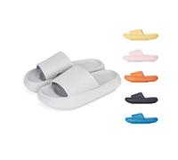 Chagoo Cloud Sliders for Women and Men Non-Slip Quick Dry Shower Pillow Slippers, Cozislides Original Super Soft Home Slippers (Gray, 7/7.5 UK)