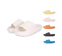 Chagoo Cloud Sliders for Women and Men Non-Slip Quick Dry Shower Pillow Slippers, Cozislides Original Super Soft Home Slippers (White, 8/9 UK)