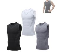 Chagoo Energxcel Ionic Shaping Vest, Guys Men Compression Top, Compression Slimming Body Shaper Vest (3pcs, 3XL)