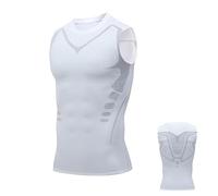 Chagoo Energxcel Ionic Shaping Vest, Guys Men Compression Top, Compression Slimming Body Shaper Vest (White, L)