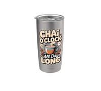 Chai O'Clock All Day Long Masala Chai Tea Lover Stainless Steel Insulated Tumbler