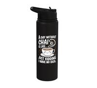 Chai Tea Chai Latte Cafe Indian Stainless Steel Insulated Water Bottle