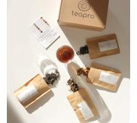 Chai Tea Gift Set - 4 Artisan Loose Leaf Chai, Glass Infuser Mug & Teapro Discovery Booklet, Cozy Self-Care & Wellness Gift for Women & Men