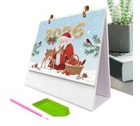 Chaies 2026 Gem Art Desk Calendar, 2026 Diamond Art Desk Calendar | Supplies for School Holiday Parties, Home, Travel, Apartment, Gift Idea for Party