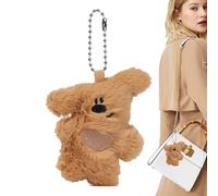 Chaies Bear Keychain for Backpack, Bag Charm Teddy Bear Keychain Plush Animal Keychain, Tilted Head Design, Cute Plush Keychain Pendant, Car Keychain