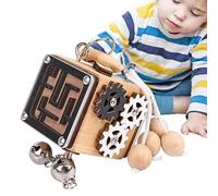 Chaies Busy Sensory Cube, Busy Toy - Wooden Block Cube Toys, Educational Cube Travel Toy, Interactive Activity Cube Toys for Ages 1-3 Years