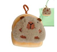 Chaies Capybara Plush Keychain, Capybara Coin Purse, Small Cute Funny Coin Bag Pendant, Key Ring, Soft Plush Animal Shaped Pouch for, One, Se référer au descriptif, Refer to description