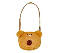 Chaies Capybara Plush Purse, Plush Shoulder Bag, Diagonal Cartoon Capybara Purse, Plush Bag, Adjustable Plush Bag, Animal Shape Purse for Keys, Mobile Phones, Change, Light Brown, See