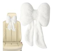 Chaies Car Neck Pillow for Driving, Neck Pillow with Bow Tie for Car Headrest, Cute Plush Headrest Cushion for The Front Seat in The Car, Neck Support Pillow for Home Sofa and Chair
