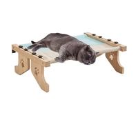 Chaies Cat Bed for Windowsill, Cat Seat for Windowsill, Wooden Cat Hammock Seat, Adjustable Cat Nest on the Windowsill, Cat Resting Lounger with Padded Duvet for Resting