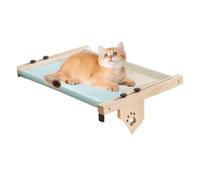 Chaies Cat Bed for Windowsill, Cat Seat for Windowsill, Wooden Lounger for Cats, Adjustable Cat Nest on the Windowsill, Cat Rest Lounger with Padded Duvet for Resting