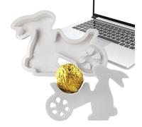 Chaies Easter Bunny Shape Cookie Moulds, Animal Rabbit Shape Soap Mold | Silicone Rabbit Cart Plaster Making Mold | Easter Handmade Molding Molds at