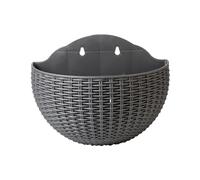 Chaies Faux Rattan Wall Planter Indoor Wall Planter | Semi-Circular Container for Pothos and Orchids, for Balcony, Apartment, Country House, Garden, Patio