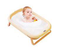 Chaies Foldable Baby Bathtub, Folding Baby Bathtub, Cartoon Silicone Bathtub, Baby Supplies Shower Tool, Temperature Sensitive Double Layer Heat Insulation for Home Travel