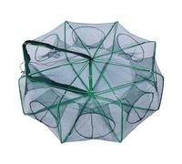 Chaies Folding Fishing Bait Trap Folding Fishing Trap | Minnow Net for Crab Trap | Fishing Net Cage Folding Net Cage Efficient 8 Holes Fish Trap Accessories