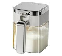 Chaies Glass Box, Clear Glass Jar Pots - 380 ml Salt Container Sugar Bowl Airtight Jar Container Box Food Grade with Lid for Salt, Sugar, Pepper