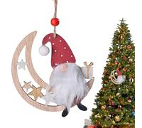 Chaies GNOME Christmas Ornaments for Tree, GNOME Christmas Ornaments for Small Tree - Wooden Dwarf Decoration - Christmas Pendant Under the Tree, Decorative Ornament for Family, Sisters and Sisters