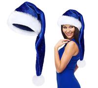Chaies Large Santa Hat Long Santa Hats for Adults | Soft Velvet Long Christmas Elves Hats | Unisex Cosplay Costume Christmas Hat for Holiday Parties