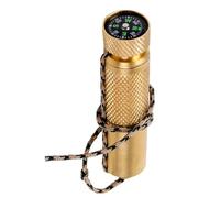 Chaies Metal Match Case Brass Match Case - Brass Pill Outdoor Storage Box Keychain - Small Match Tube with Carved Housing for Toothpicks