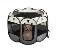 Chaies Octagonal Dog Crate, Foldable Oxford Fabric Dog Box with Removable Zip, Breathable Cage with Waterproof Base for Small Pets, Rabbits, Chicks, Ferrets
