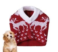 Chaies Pet Christmas Hats - Dog Winter Hat for Small Dogs, Christmas Handmade Knitted Hat for Pets with Fur Ball, Love and Snowflake Pattern, Elastic Dog Hat