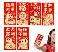 Chaies Red Pocket, Lucky Money Envelopes | 6X Chinese New Year Hong Bao - Cash Envelopes, Heavy Duty Lucky Envelope, Spring Festival Year Accessories